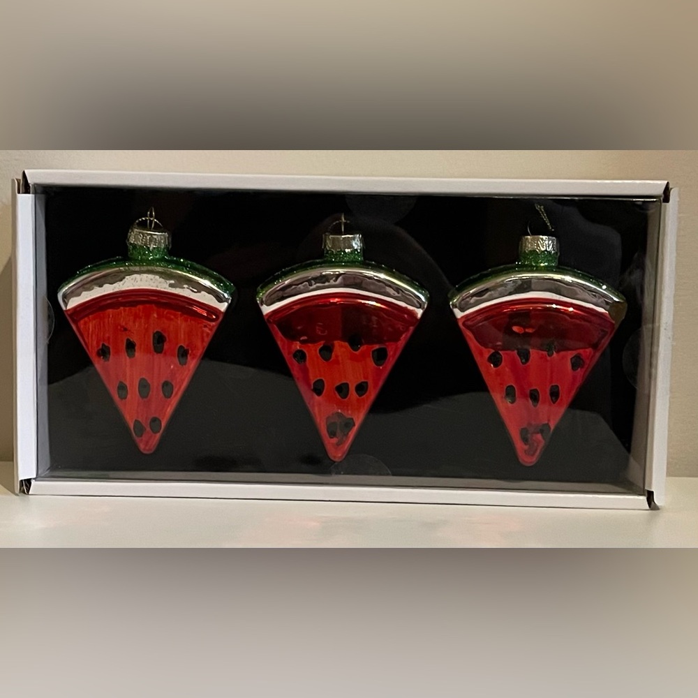 Set Of Three Large Watermelon Ornaments Home Decor - Kitchenn Decor Fruits